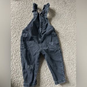 18-24 months Zara faded black girls overalls!